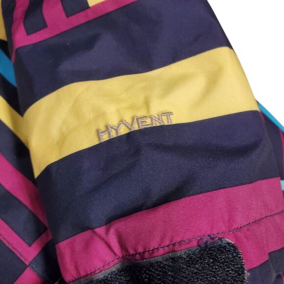 THE NORTH FACE Jacket GIRLS 10-12 Blue Colors Geometric Hooded Full Zip HYVENT - Picture 5 of 11